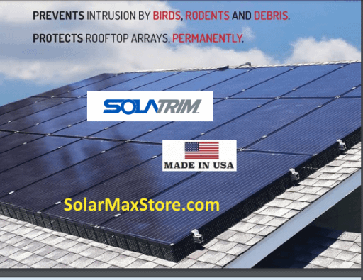 SolaTrim Pest Animal Barrier For Roof Top Solar Systems
